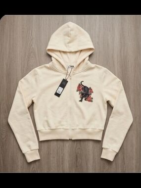 NWT Fashion Nova "Forever Blooming" Panther Zip Hoodie
